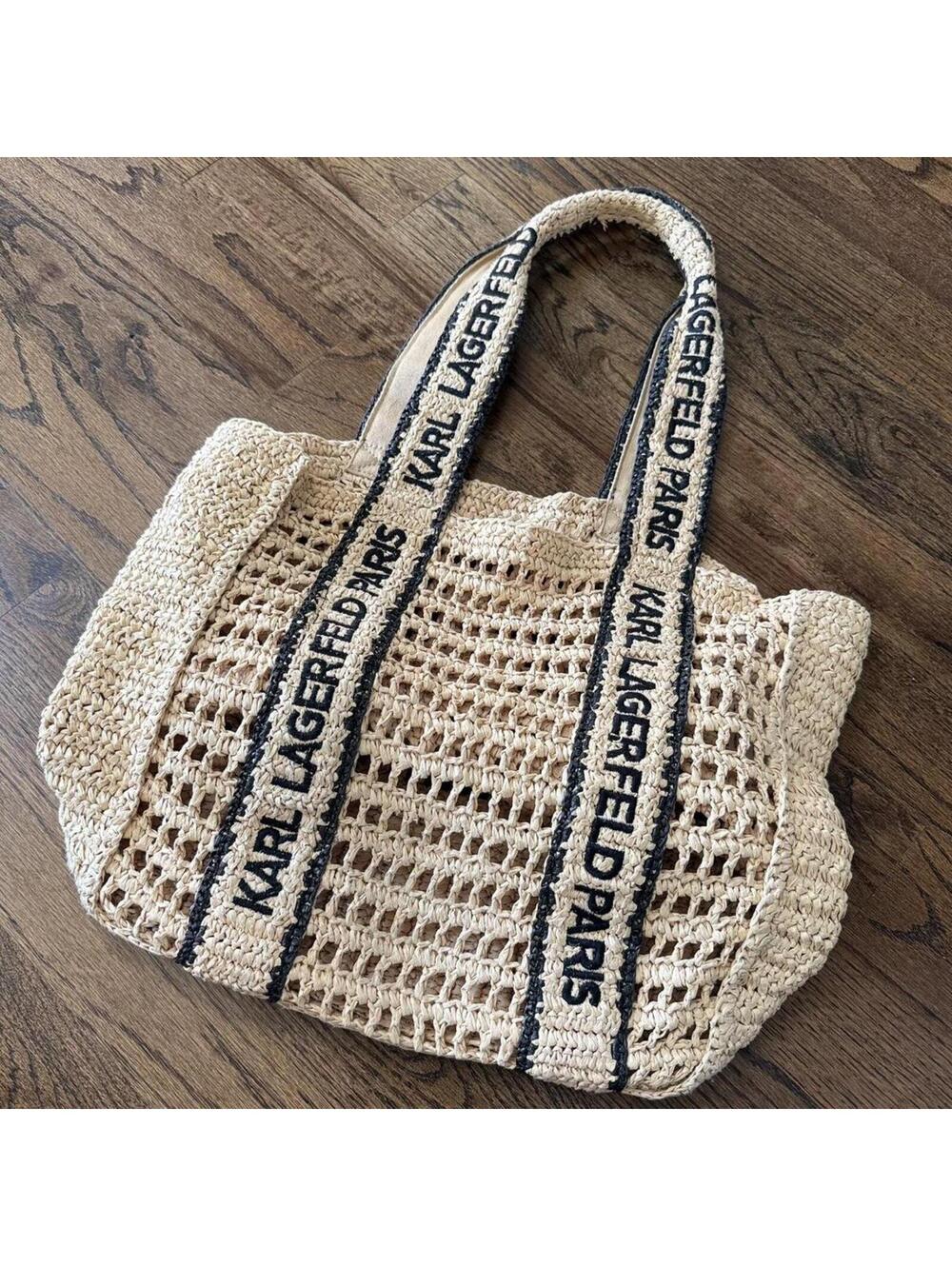 🖤🌾 Karl Lagerfeld Paris Raffia Tote - Picture 4 of 7